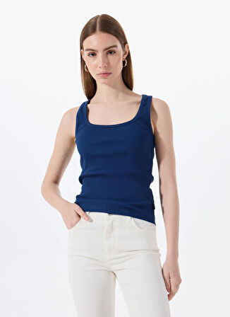 Mustang U Yaka Fitilli Lacivert Kadın Atlet M5SL-TST1149