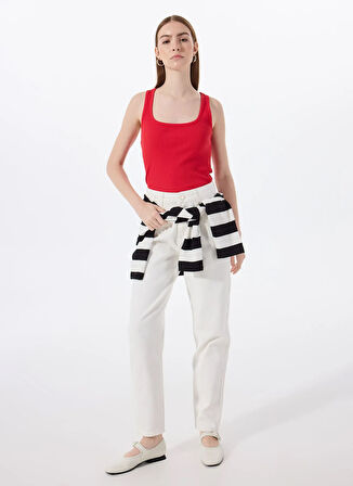 Mustang U Yaka Fitilli Kırmızı Kadın Atlet M5SL-TST1149