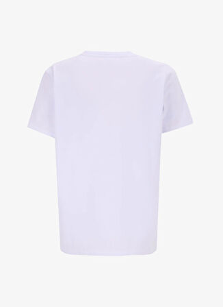Mustang V Yaka Nakışlı Beyaz Kadın T-Shirt M5SL-TST1848