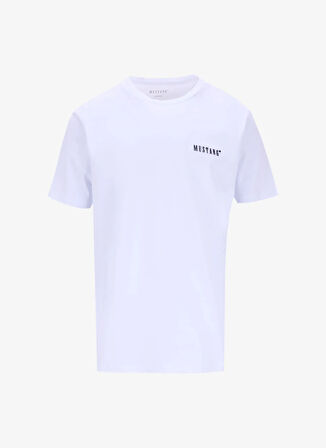 Mustang Bisiklet Yaka Baskılı Beyaz Erkek T-Shirt M5SM-TST1295