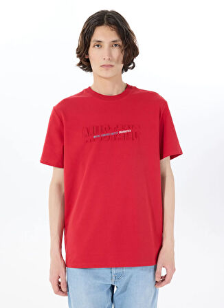 Mustang Bisiklet Yaka Baskılı Kırmızı Erkek T-Shirt M5SM-TST1290