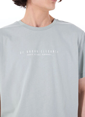 Mustang Bisiklet Yaka Baskılı Yeşil Erkek T-Shirt M5SM-TST1306
