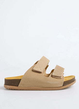 Bej Kadın Deri Terlik D-PARKER