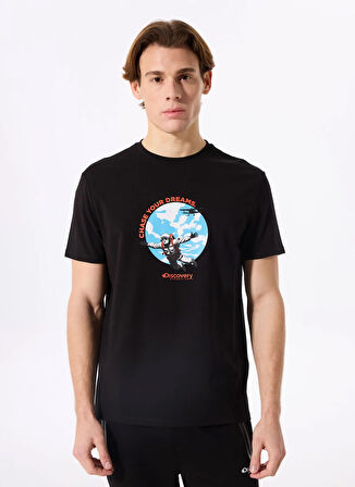 Siyah Erkek Relaxed Baskılı T-Shirt D5SM-TST3774