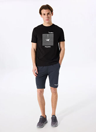 D5SM-TST3771 Siyah Bisiklet Yaka Relaxed Fit Baskılı T-Shirt