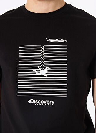 D5SM-TST3771 Siyah Bisiklet Yaka Relaxed Fit Baskılı T-Shirt