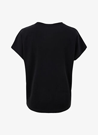 Discovery Expedition D5SL-TST3544 Siyah V Yaka Relaxed Düz Kadın T-Shirt