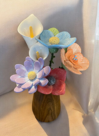 Seramik Dekoratif Büyük Beyaz Çiçek