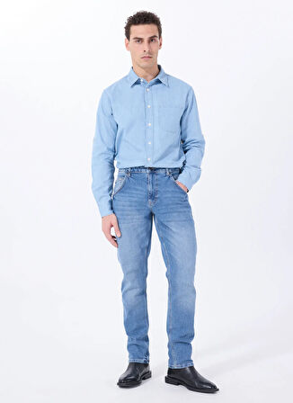 Mustang Relaxed Mavi Erkek Denim Gömlek M5SM-GML1045