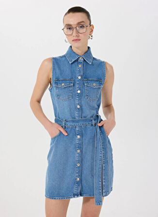 Mavi Kadın Yıkamalı Denim Elbise M5SL-ELB1359