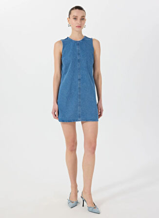 Mavi Kadın Yıkamalı Denim Elbise M5SL-ELB1362