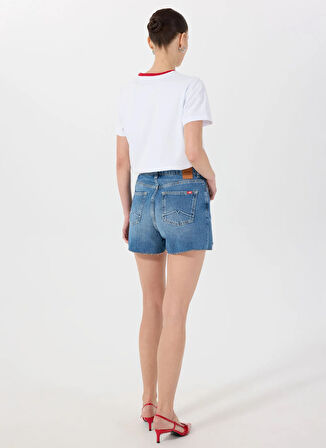 Mustang Standart Bel Normal Mavi Kadın Denim Şort M5SL-SRT1119