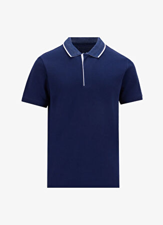 Mustang Baskılı Lacivert Erkek Polo T-Shirt M5SM-TST1336