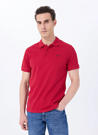 Mustang Baskılı Kırmızı Erkek Polo T-Shirt M5SM-TST1335