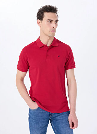Mustang Baskılı Kırmızı Erkek Polo T-Shirt M5SM-TST1335