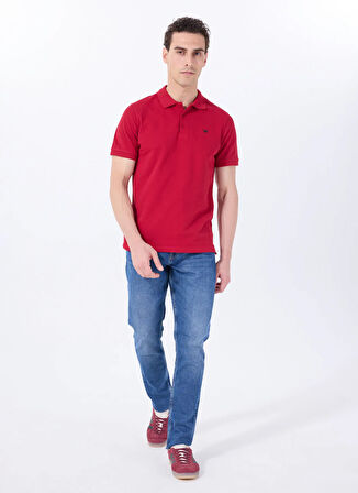 Mustang Baskılı Kırmızı Erkek Polo T-Shirt M5SM-TST1335
