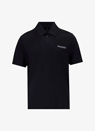 Discovery Expedition D5SM-TST3855 Siyah Relaxed Düz Erkek Polo T-Shirt
