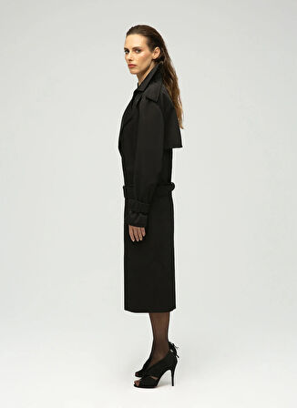 Maximus Siyah Kadın Trençkot Victoria Su Geçirmez Trençkot