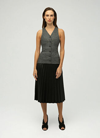 Maximus Gri Kadın Yelek Ester Yün Yelek