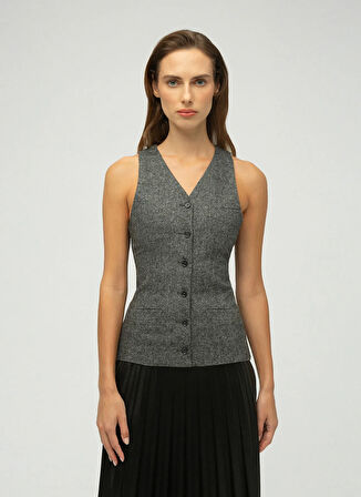 Maximus Gri Kadın Yelek Ester Yün Yelek