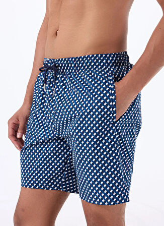 Lacivert Erkek Baskılı Şort Mayo F5SM-MYO09