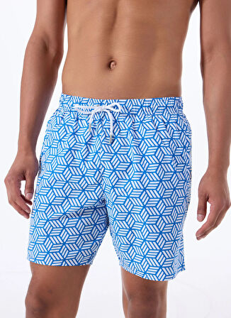 Mavi Erkek Baskılı Şort Mayo F5SM-MYO05