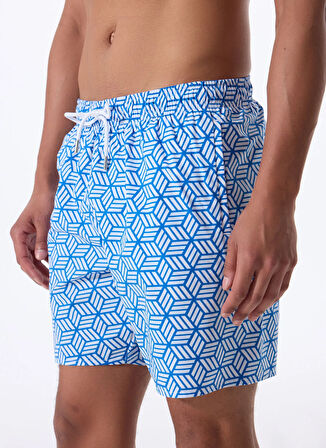 Mavi Erkek Baskılı Şort Mayo F5SM-MYO05