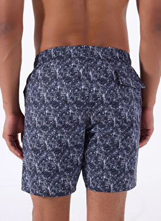 Lacivert Erkek Baskılı Şort Mayo F5SM-MYO08