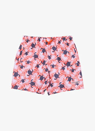 Turuncu Erkek Çocuk Normal Bel Baskılı Şort Mayo D5SB-MY-3301