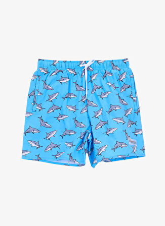 Mavi Erkek Çocuk Normal Bel Baskılı Şort Mayo D5SB-MY-3303