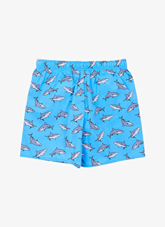 Mavi Erkek Çocuk Normal Bel Baskılı Şort Mayo D5SB-MY-3303