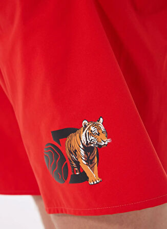 Discovery Expedition D5SM-MY 3403 Kırmızı Baskılı Erkek Şort Mayo