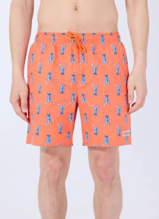 Discovery Expedition D5SM-MY 3404 Turuncu Baskılı Erkek Şort Mayo