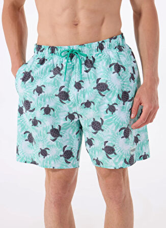 Discovery Expedition D5SM-MY 3405 Mint Baskılı Erkek Şort Mayo