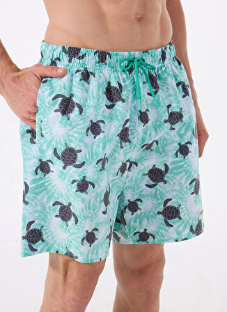 Discovery Expedition D5SM-MY 3405 Mint Baskılı Erkek Şort Mayo