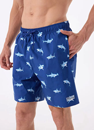 Discovery Expedition D5SM-MY 3402 Lacivert Baskılı Erkek Şort Mayo