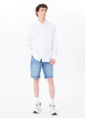 Mustang Mavi Erkek Standart Yıkamalı Denim Şort DENVER - 1806