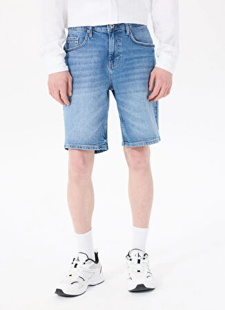 Mustang Denim Şort, 32, Mavi