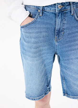 Mustang Denim Şort, 32, Mavi