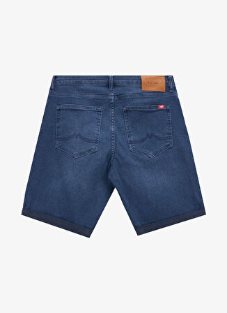 Lacivert Erkek Regular Fit Yıkamalı Denim Şort CHICAGO - 1821