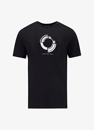 People By Fabrika Bisiklet Yaka Baskılı Siyah Erkek T-Shirt PBF5SM-TST9547