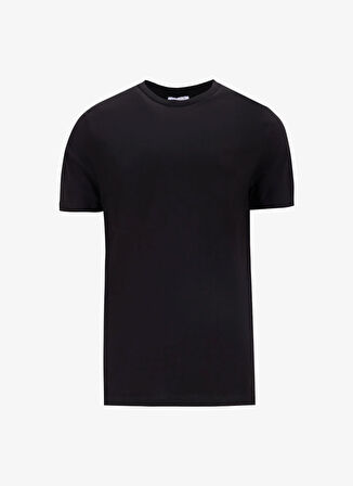 Limon Bisiklet Yaka Düz Siyah Erkek T-Shirt MML5SM-TST 9544