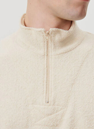 Ekru Erkek Dik Oversize Sweatshirt MBOBY03CE25ECRU