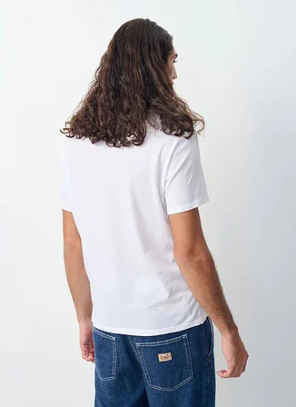 Beyaz Erkek Standart T-Shirt MDEC1E25BLANC