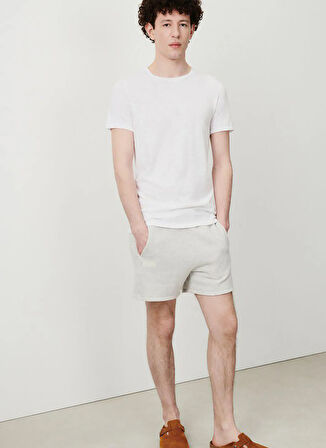 Beyaz Erkek Standart T-Shirt MBYSA18BE25BLANC