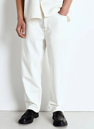 Kırık Beyaz Erkek Straight Denim Pantolon MJOZ11AE25OFFWHI