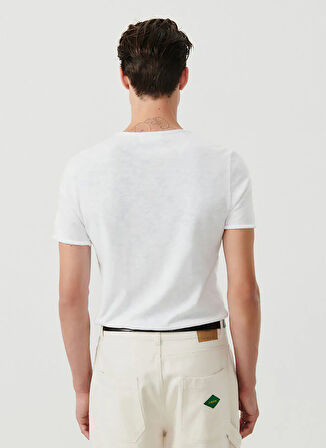 Beyaz Erkek Standart Kalıp T-Shirt MSON25TGE25BLANC