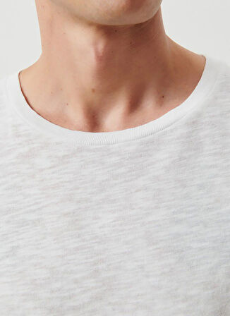 Beyaz Erkek Bisiklet Yaka T-Shirt MBYSA18E25BLANC