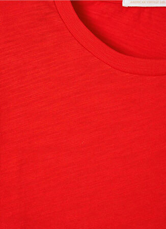 American Vintage Bisiklet Yaka Kırmızı Erkek T-Shirt MBYSA18BE25VOLC