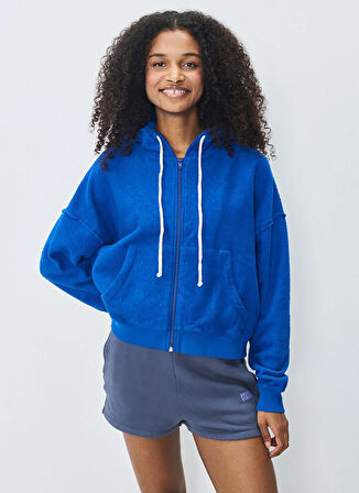 American Vintage Yuvarlak Yaka Düz Mavi Kadın Sweatshırt BOBY03FE25_BLEU DE PRU